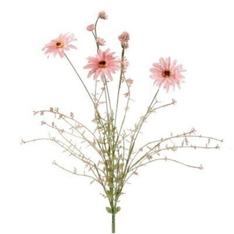A realistic faux pink wild daisy artifical flowers. The artifical pick can be arranged into a pot or vase. made by the Londer designer Gisela Graham who designs really beautiful gifts for your home and garden. Would make an ideal gift. Would look good in any home and would suit any decor.